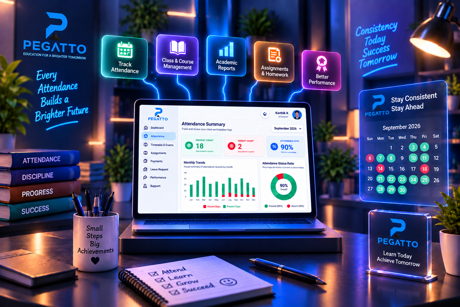 Academic Gradebook and Daily Attendance Management Dashboard